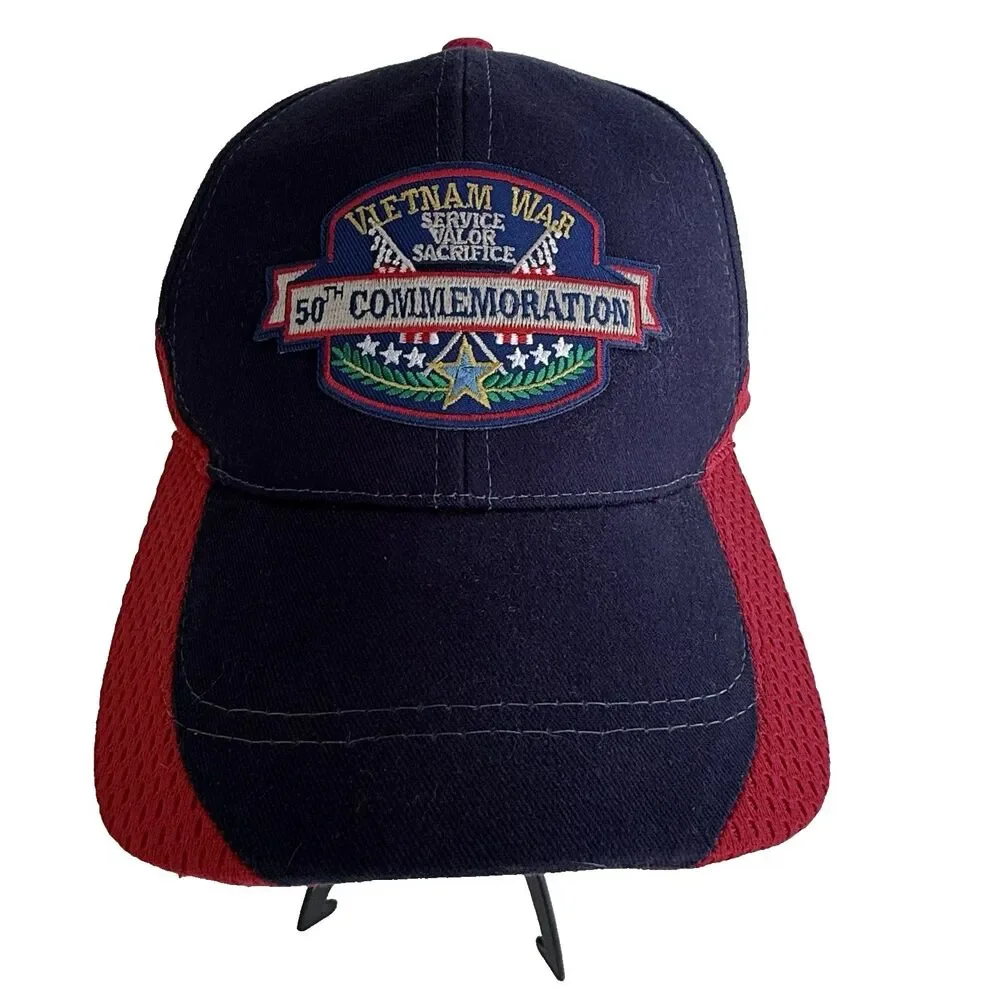 +Vietnam War 50th Commemoration Service Valor Sacrifice Strapback Baseball Cap